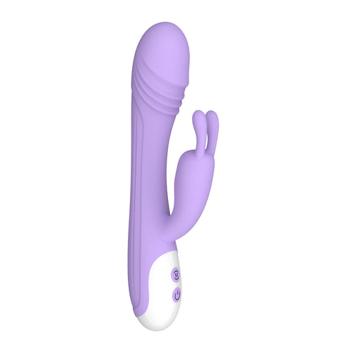 Silicone Rabbit G-spot Vibrator Purple Rechargable Vagina Clitoris Stimulator