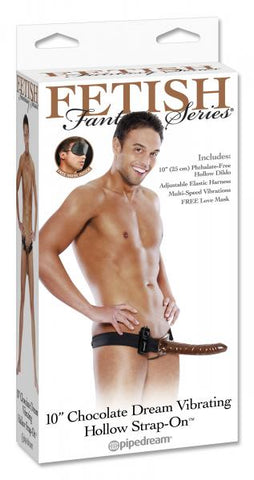 10in Chocolate Dream Vibrating Hollow Strap-On