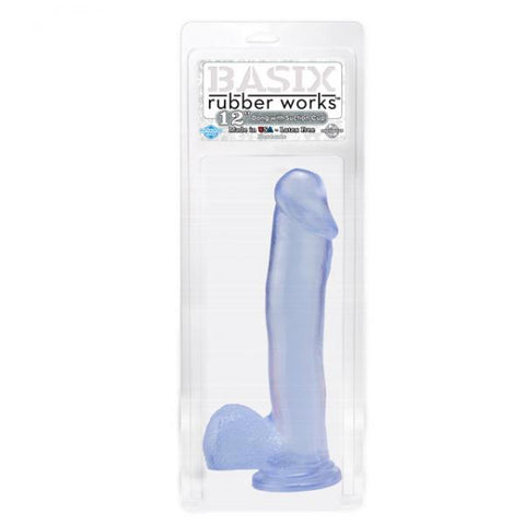 Basix Rubber Works 12 inches Dong Suction Cup Clear