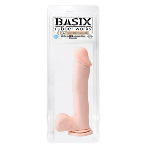 Basix Rubber Works 12 inches Dong Suction Cup Beige