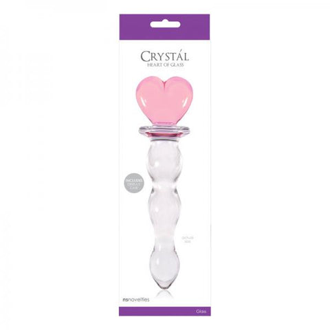 Crystal Heart Of Glass Wand and Vase - Pink