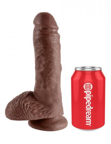 King Cock 8 inches Cock Balls Brown