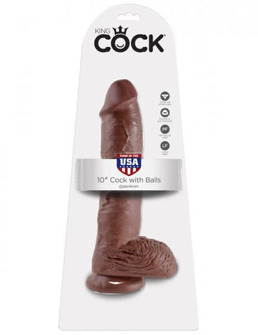 10 Inches C*ck Balls - Brown