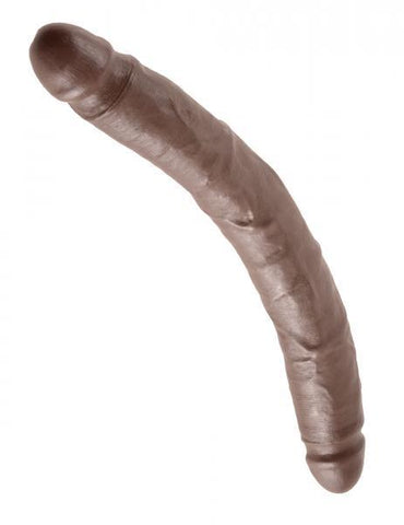 King Cock 12in Slim Double Dildo - Brown