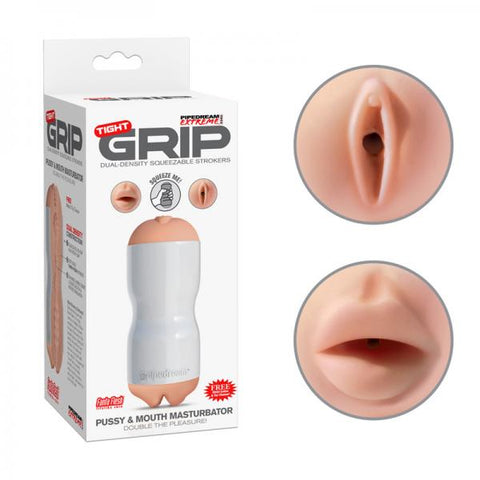 Tight Grip Pussy/Mouth Masturbator Beige