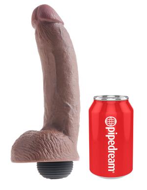 King Cock 9 inches Squirting Dildo Brown