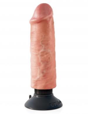 King Cock 6 inches Vibrating Dildo Beige