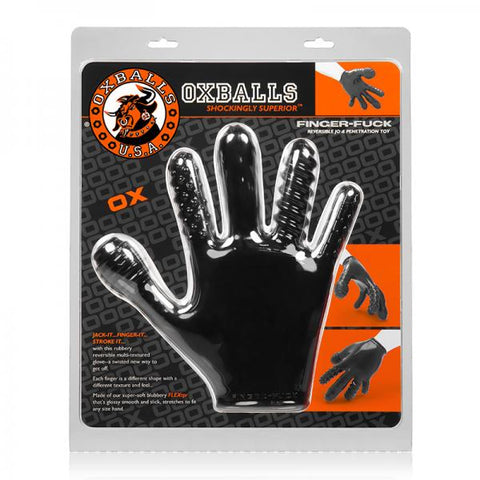 Finger F*ck Textured Glove Oxballs Black