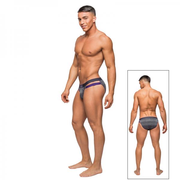 Male Power Heather Haze Cutout Bikini Grey Med