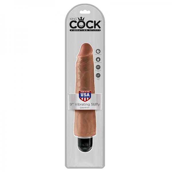 King Cock 9in Vibrating Stiffy Tan