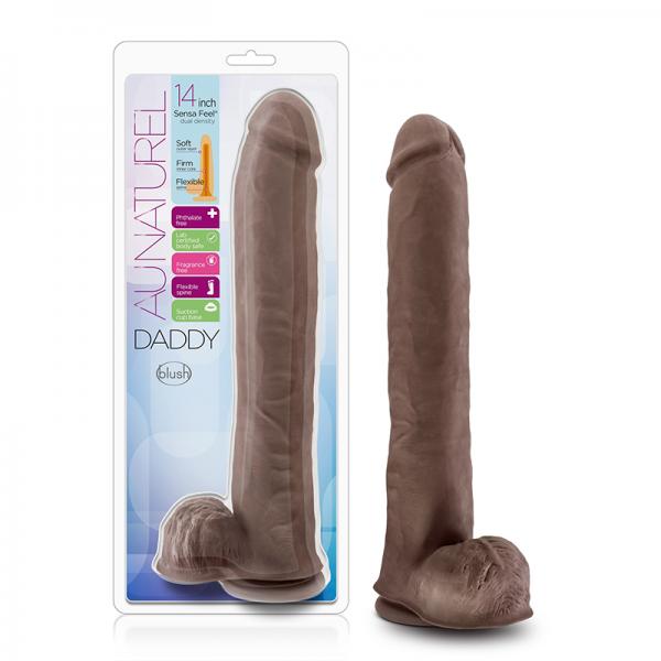 Au Naturel - Daddy - 14in Sensa Feel Dual Density Dildo - Chocolate