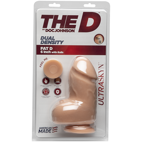 The D Fat D 6 inches With Balls Ultraskyn Beige Dildo