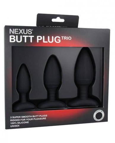 Nexus Butt Plug Trio 3 Butt Plugs Black