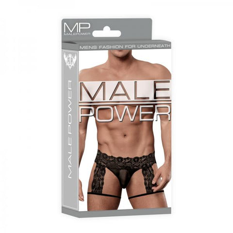 Male Power Scandal Lace Gstr Gart Shrt Blk L/xl