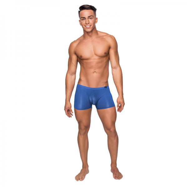 Male Power Seamless Sleek Short Blue Sheer Pouch Xlarge