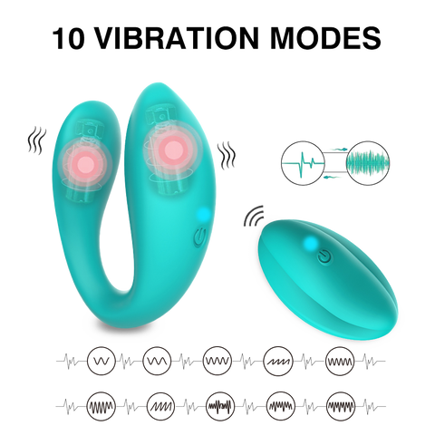 10 Frequency C Shape Remote Control Double Head Couple Vibrators